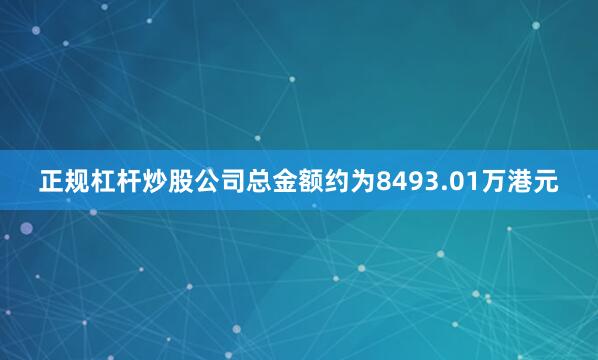 正规杠杆炒股公司总金额约为8493.01万港元